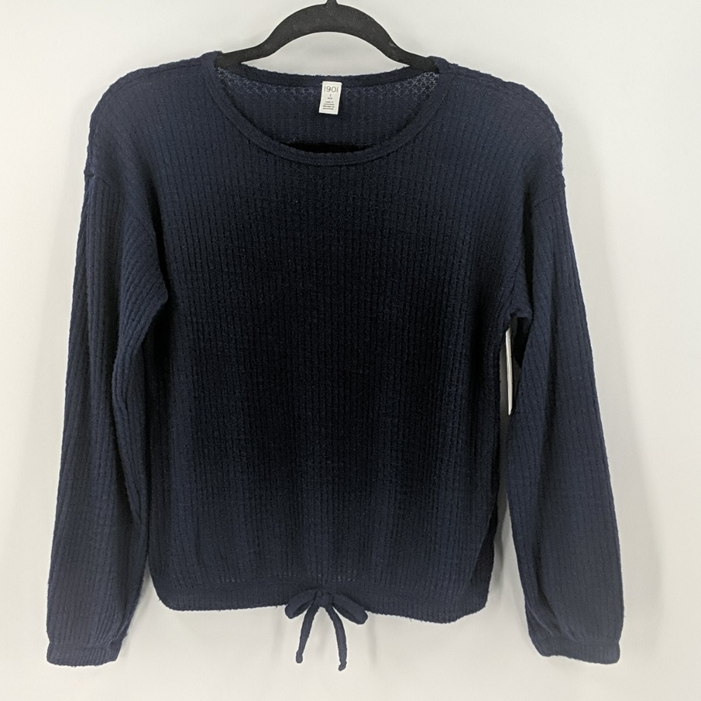 Girls 1901 Tie Front Fuzzy Cozy Long Sleeve Top